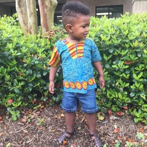 Size 2T authentic Nigerian Ankara boys top